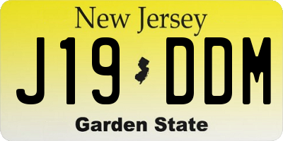 NJ license plate J19DDM
