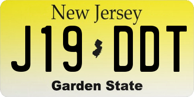 NJ license plate J19DDT