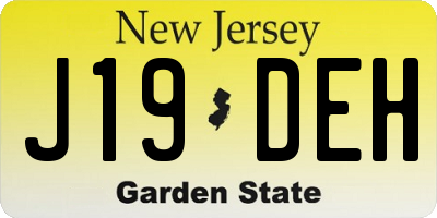 NJ license plate J19DEH