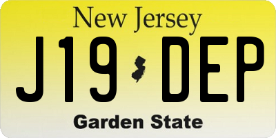 NJ license plate J19DEP