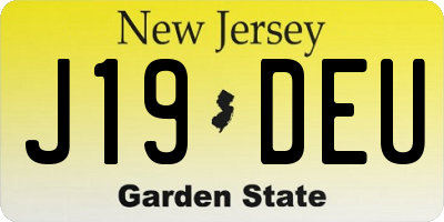 NJ license plate J19DEU