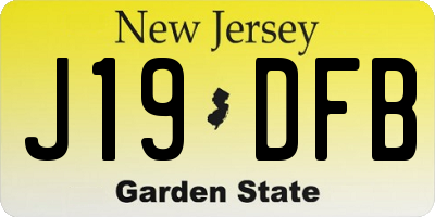NJ license plate J19DFB