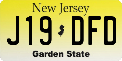 NJ license plate J19DFD