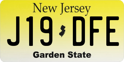 NJ license plate J19DFE