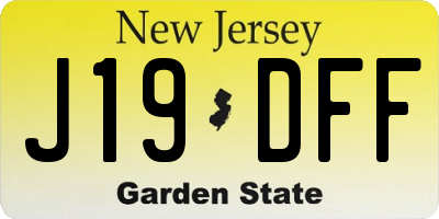 NJ license plate J19DFF