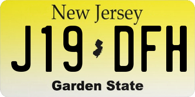 NJ license plate J19DFH