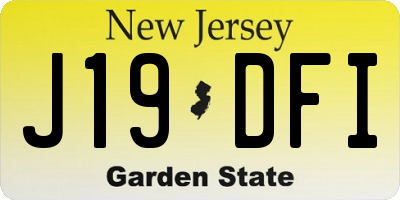 NJ license plate J19DFI