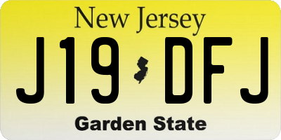 NJ license plate J19DFJ