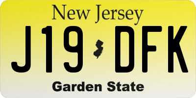 NJ license plate J19DFK