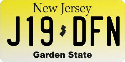 NJ license plate J19DFN