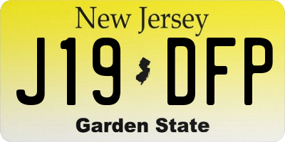 NJ license plate J19DFP