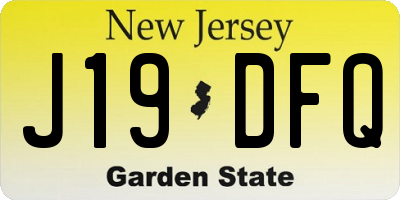 NJ license plate J19DFQ