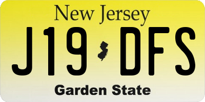 NJ license plate J19DFS