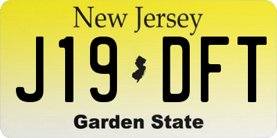 NJ license plate J19DFT