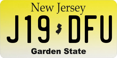 NJ license plate J19DFU
