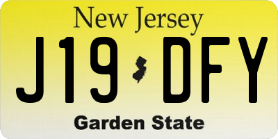NJ license plate J19DFY
