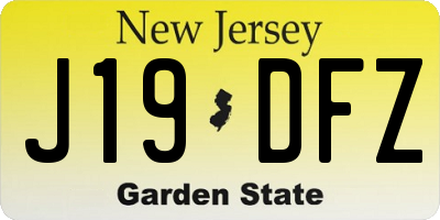 NJ license plate J19DFZ