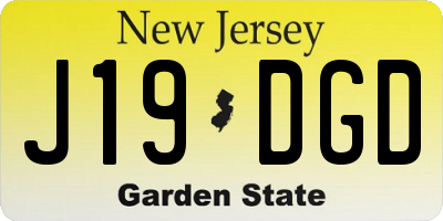 NJ license plate J19DGD