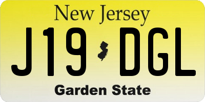 NJ license plate J19DGL