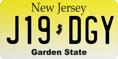NJ license plate J19DGY