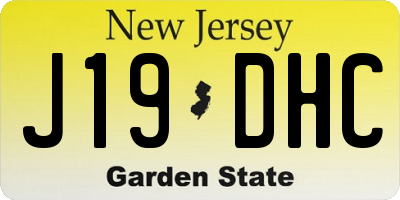 NJ license plate J19DHC