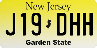 NJ license plate J19DHH