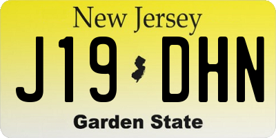 NJ license plate J19DHN