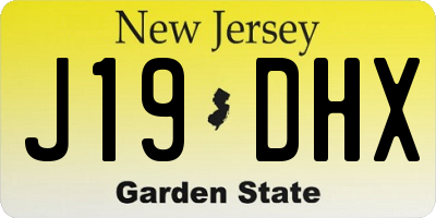 NJ license plate J19DHX