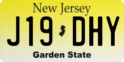 NJ license plate J19DHY