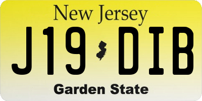 NJ license plate J19DIB