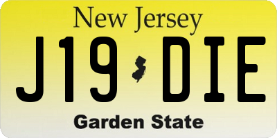 NJ license plate J19DIE