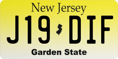 NJ license plate J19DIF