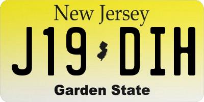 NJ license plate J19DIH