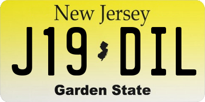 NJ license plate J19DIL