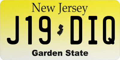 NJ license plate J19DIQ