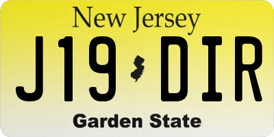 NJ license plate J19DIR