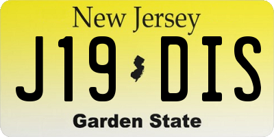 NJ license plate J19DIS