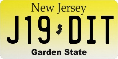 NJ license plate J19DIT