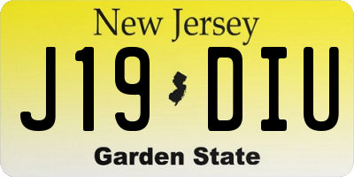 NJ license plate J19DIU