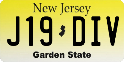 NJ license plate J19DIV