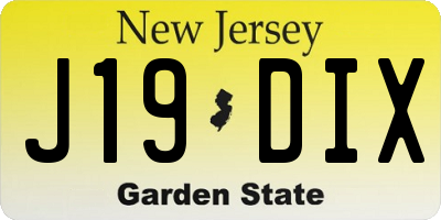 NJ license plate J19DIX