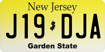 NJ license plate J19DJA