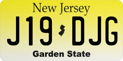 NJ license plate J19DJG