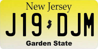 NJ license plate J19DJM
