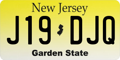NJ license plate J19DJQ