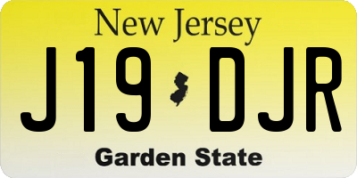 NJ license plate J19DJR