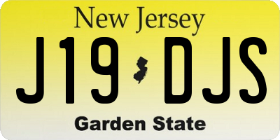 NJ license plate J19DJS