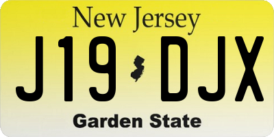 NJ license plate J19DJX