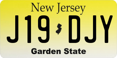 NJ license plate J19DJY
