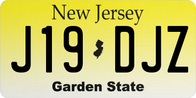 NJ license plate J19DJZ